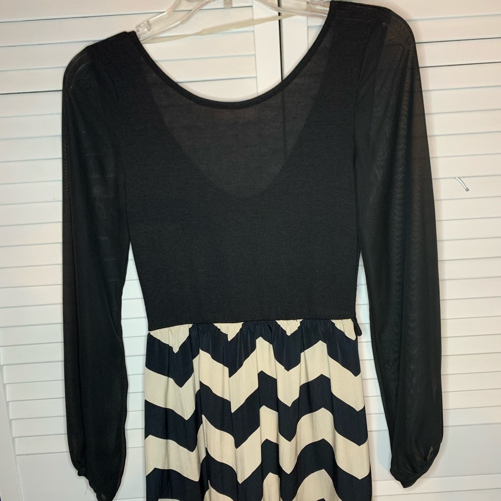 Black Chevron print dress
